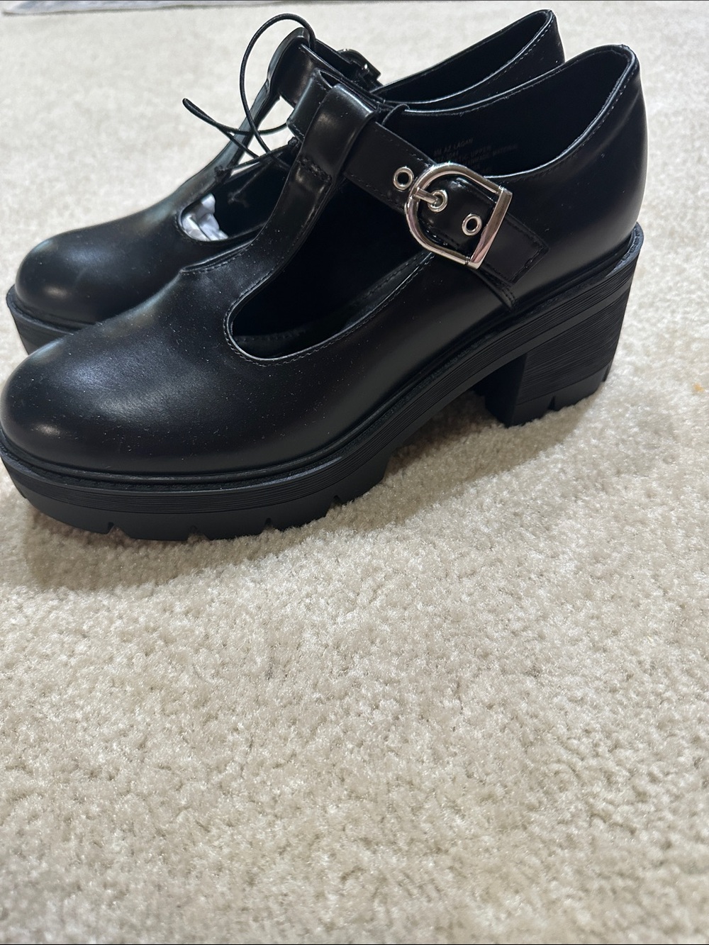 Arizona Jean Company Black Mary Jane Platform Flats with Buckle